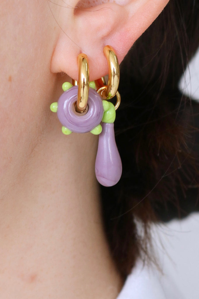 Mini Aubergine Earrings (6571102273622)