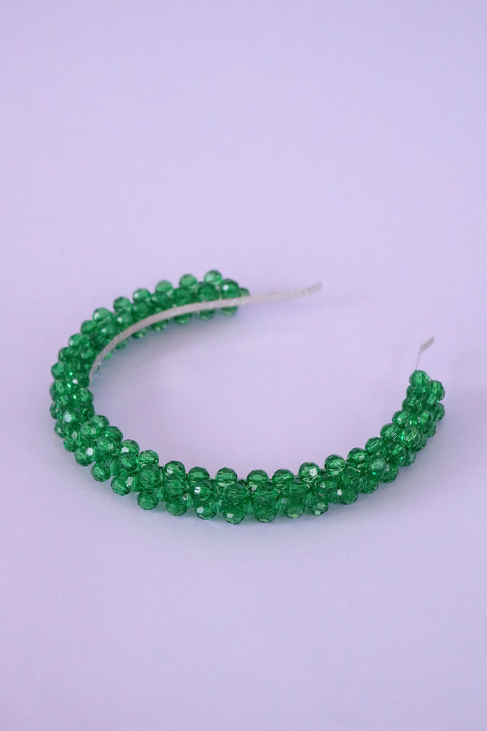 Beaded Headband | Emerald (6676596457558)