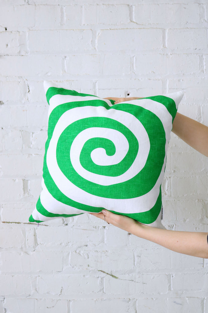 Sugar Rush Linen Cushion | Green (6672601579606)